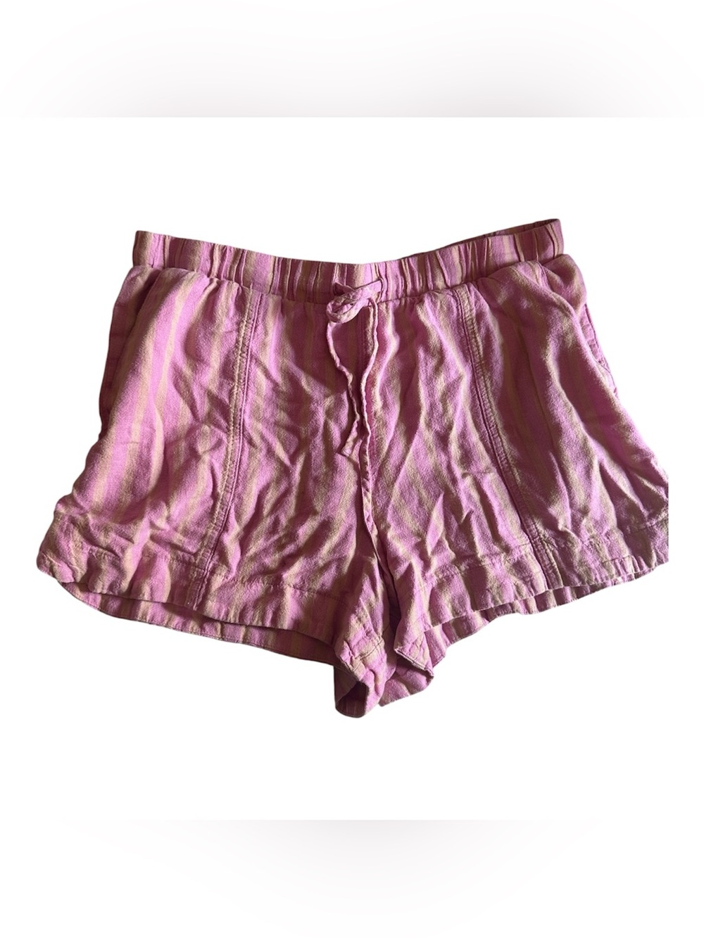 Universal Thread Women’s Pink Striped Linen-Blend Lounge Shorts